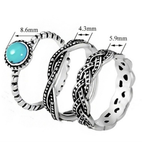 Turquoise Stackable ring set - Picture 5 of 5